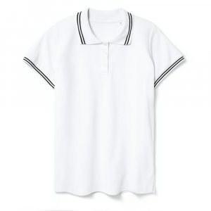 Рубашка поло женская Virma Stripes Lady, белая Рубашка поло женская Virma Stripes Lady, белая