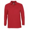 Рубашка поло мужская с длинным рукавом Winter II 210 красная Рубашка поло мужская с длинным рукавом Winter II 210 красная