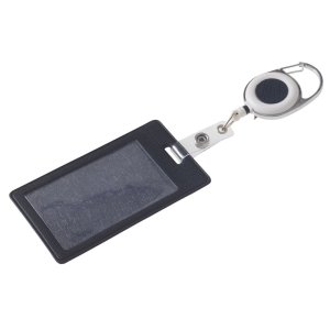 Бейдж с рулеткой-карабин Favor, черный