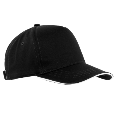 Бейсболка с кантом STAN 5 клиньев хлопок 280, 014, Черный
