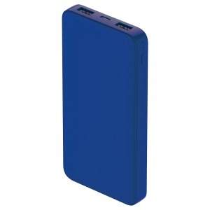 Внешний аккумулятор Polus, 10000 Mah, софт-тач покрытие, синий