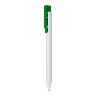 Ручка шариковая Top White (белая с зеленым)