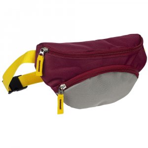 Поясная сумка детская Kiddo, бордовая с серым Поясная сумка детская Kiddo, бордовая с серым