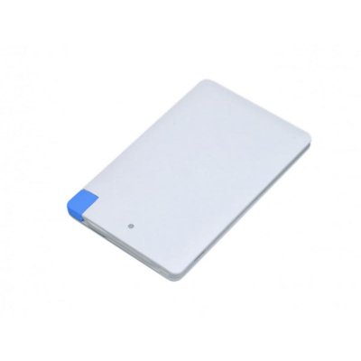 Универсальное зарядное устройство Credit _card1_power_bank  под нанесение логотипа  в виде кредитной карты, толщина всего 7,5 . 2500MAH. Синий