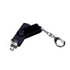 USB 2.0/micro USB/Type-С- флешка на 32 Гб 3-в-1 с поворотным механизмом, черный