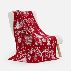 Плед Adventino, красный с молочным Плед Adventino, красный с молочным
