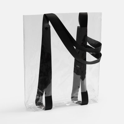 Шопер Clear Fest, ver.2, прозрачный с черными ручками