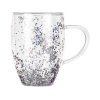 Кружка с двойными стенками с блестками, 360 мл, серебристый