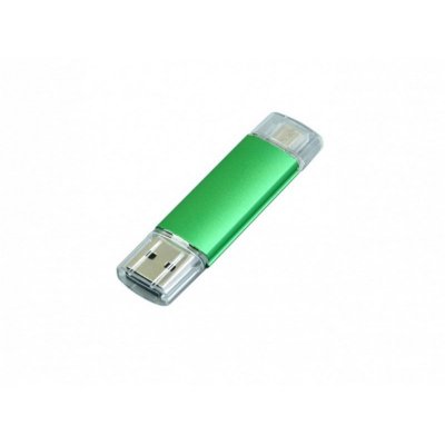 USB 2.0/micro USB- флешка на 32 Гб, зеленый