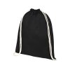 Рюкзак со шнурком Tenes из хлопка плотностью 140 г/м2, черный