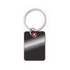 Металлический брелок с пластиковой цветной вставкой SteelPop Rct, серебристый с красным
