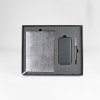 Набор подарочный SILVER: бизнес-блокнот,ручкаи power bank в коробке с ложементом