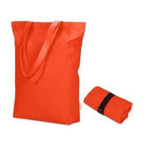 Сумка Fixy из переработанного хлопка с фиксирующей эластичной лентой, оранжевый Сумка Fixy из переработанного хлопка с фиксирующей эластичной лентой, оранжевый