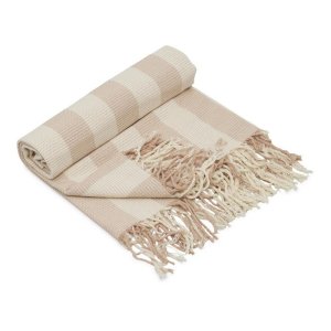 Плед Reglet, 130x150 см ( с учетом бахромы) 100% хлопок, бежевый