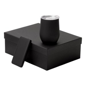 Подарочный набор с термокружкой и повербанком С2, 10000 mAh, черный