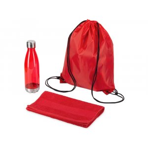 Спортивный набор с бутылкой и полотенцем Beginner, красный Спортивный набор с бутылкой и полотенцем Beginner, красный