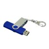 USB 2.0- флешка на 32 Гб с поворотным механизмом и дополнительным разъемом Micro USB, синий/серебристый