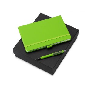 Подарочный набор Vision Pro soft-touch с ручкой и блокнотом А5, зеленое яблоко