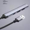 USB-хаб USB-A 3.0 + 2xUSB-A 2.0 + USB-C, серый, Deppa