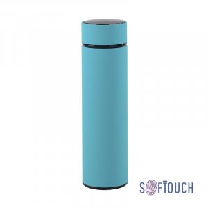 Термос "Бостон" с индикацией температуры, soft touch, 0,5л., цвет бирюзовый