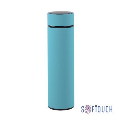 Термос "Бостон" с индикацией температуры, soft touch, 0,5л., цвет бирюзовый
