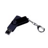 USB 2.0/micro USB/Type-С- флешка на 64 Гб 3-в-1 с поворотным механизмом, черный