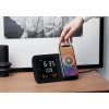 Настольные часы "Smart Screen" с беспроводным (15W) зарядным устройством, гигрометром, термометром, календарём, с подсветкой логотипа, цвет че