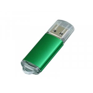 USB 3.0- флешка на 128 Гб с прозрачным колпачком, зеленый