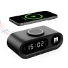 Настольные часы "Smart Hub" с bluetooth колонкой 5Вт, беспроводной (15W) зарядкой и подсветкой логотипа, цвет черный