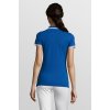 Рубашка поло женская Pasadena Women 200 с контрастной отделкой, ярко-синяя с белым