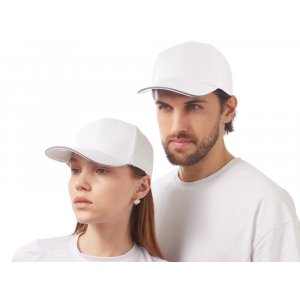 Кепка со светоотражающим кантом, белый Кепка со светоотражающим кантом, белый