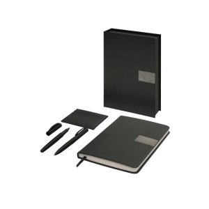 Подарочный набор Goethe с блокнотом А5, 2-мя ручками и картхолдером, черный