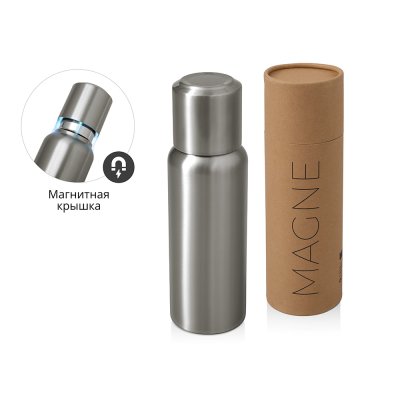 Вакуумный термос c магнитной крышкой Magne, 500 мл, серебристый
