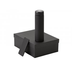 Подарочный набор с термосом и повербанком С1, черный Подарочный набор с термосом и повербанком С1, черный