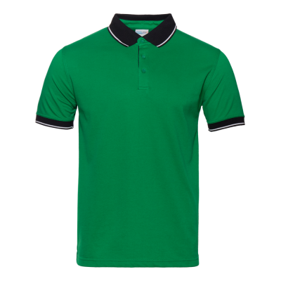 Рубашка поло мужская 04C_Зелёный/Чёрный