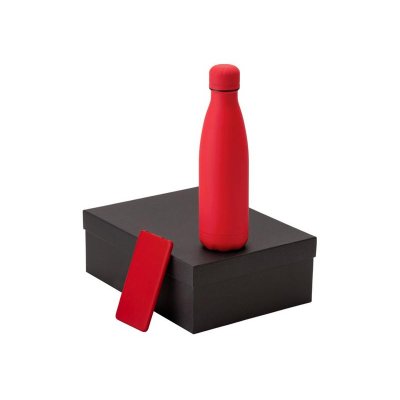 Подарочный набор с термобутылкой и повербанком С1, 5000 mAh, красный