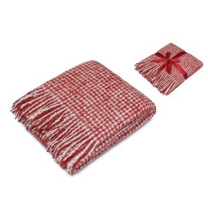 Акриловый плед Harp 130x180 см, белый/бордо Акриловый плед Harp 130x180 см, белый/бордо