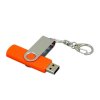 USB 2.0- флешка на 64 Гб с поворотным механизмом и дополнительным разъемом Micro USB, оранжевый/серебристый