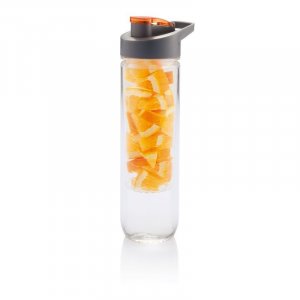 Бутылка для воды Tritan с контейнером для фруктов, 800 мл, оранжевый