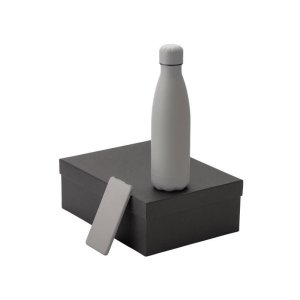 Подарочный набор с термобутылкой и повербанком С1, 5000 mAh, серый