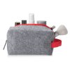 Косметичка из РПЕТ фетра с ручкой Felt, серый с красным