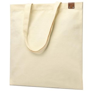 Сумка для покупок IVORY 325 г/м² с PU нашивкой, коричневый Сумка для покупок IVORY 325 г/м² с PU нашивкой, коричневый