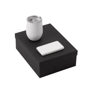 Подарочный набор с термокружкой и повербанком С2, 10000 mAh, белый