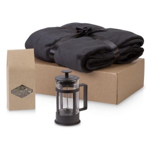 Подарочный набор Tea time с пледом, черный