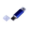 USB 2.0/micro USB/Type-C- флешка на 64 Гб, синий