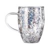 Кружка с двойными стенками с блестками, 360 мл, серебристый