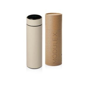 Вакуумный термос Module X с индикатором температуры, 500 мл, тубус, бежевый