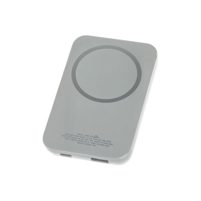 Магнитный беспроводной внешний аккумулятор MagnetIQ, 5000 mah, 10 W, серый Cool gray 7C