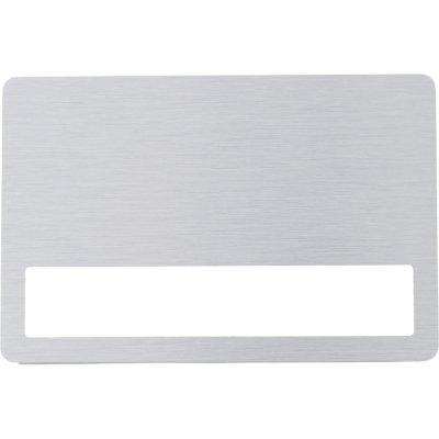 Бейдж металл+ загибушка прозрачная, 90х60мм, серебристый