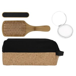 Подарочный набор с пилкой, бальзамом и расческой, черный Подарочный набор с пилкой, бальзамом и расческой, черный